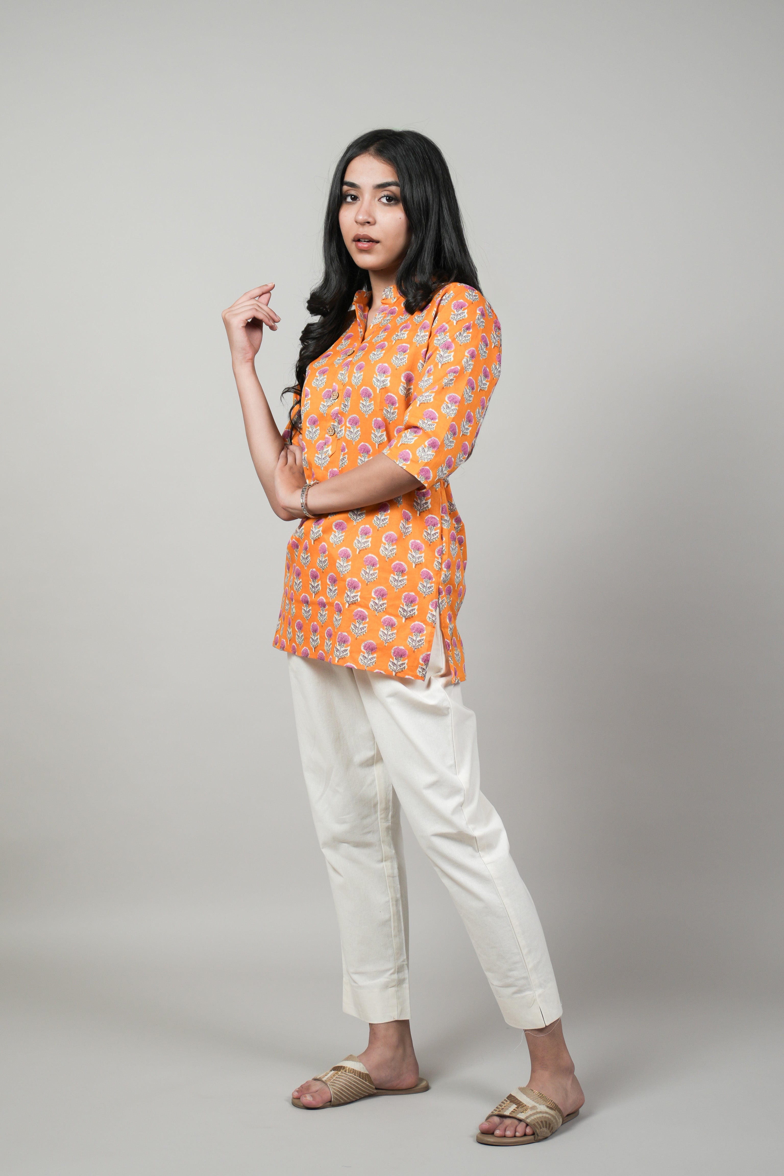 OJASWITA Yellow Short Kurti