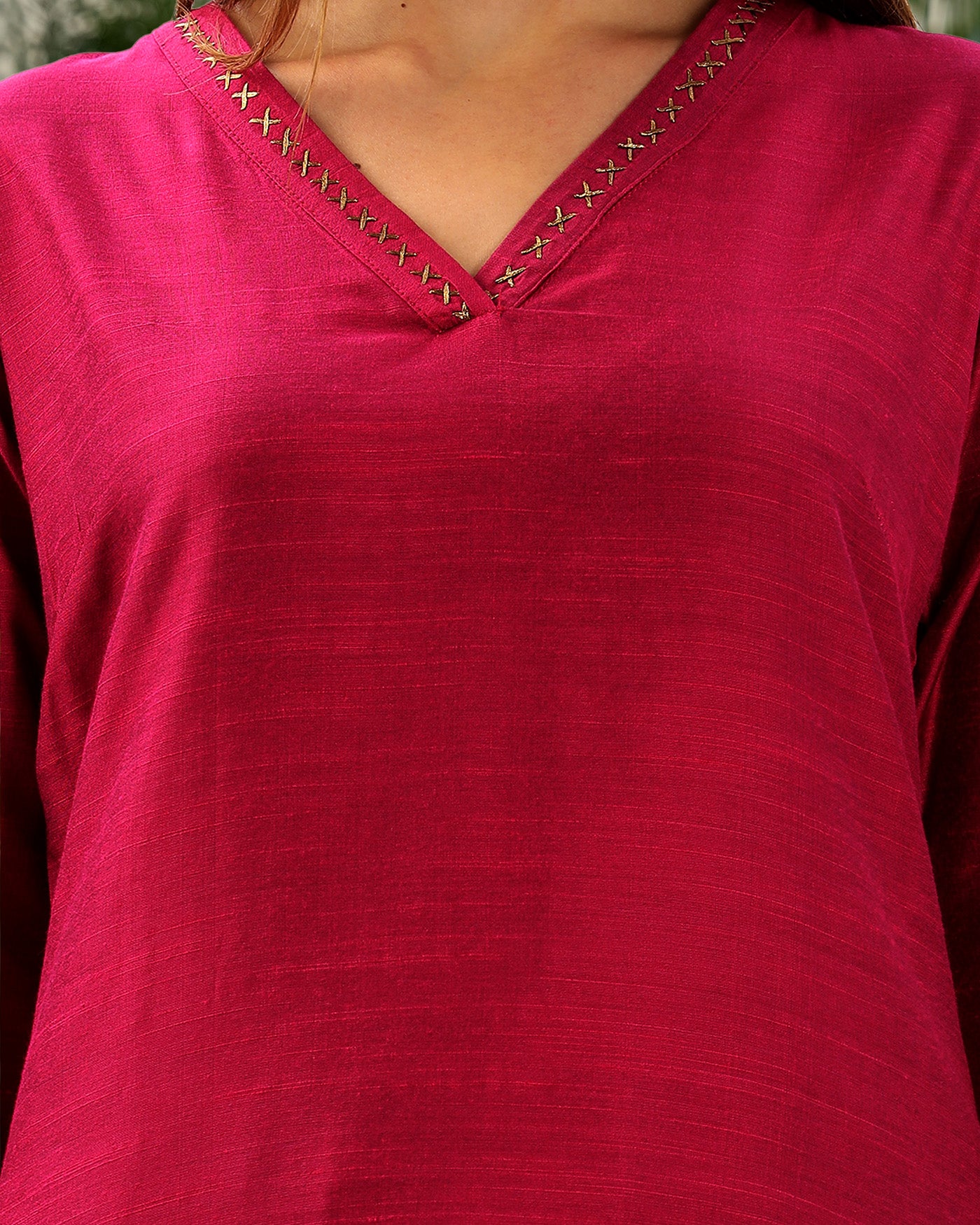 INAKSHINI Straight Pink Kurti Set