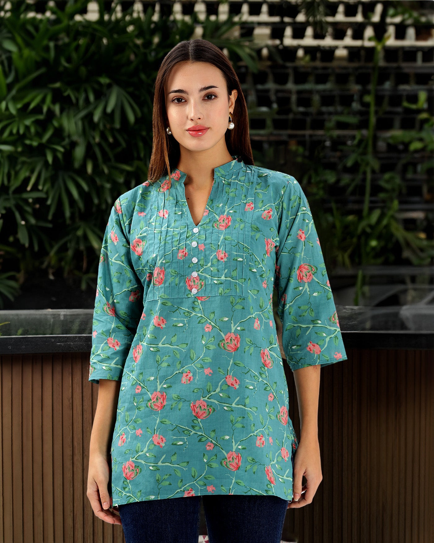 OJASWITA Green Short Kurti