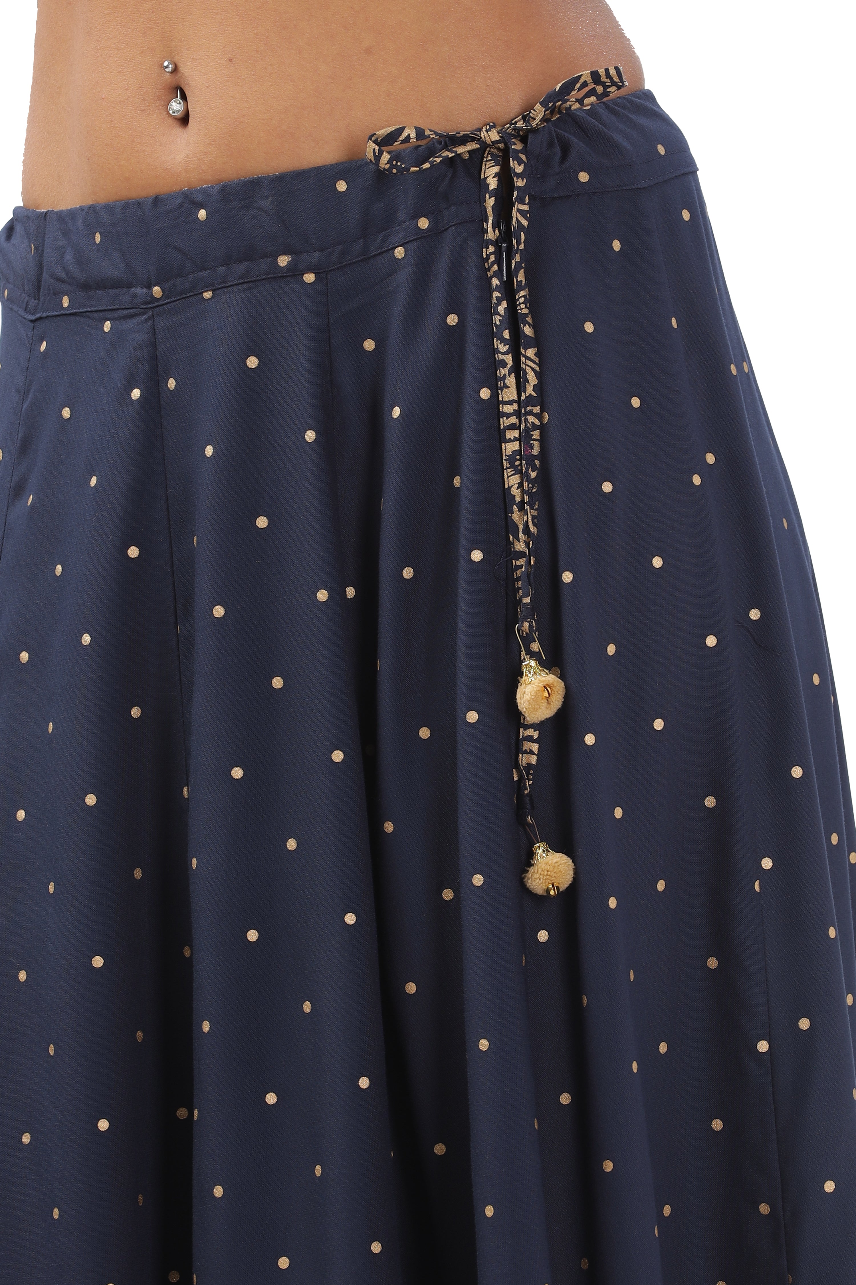 INAKSHINI Rust & Blue Foil Print Indo Western