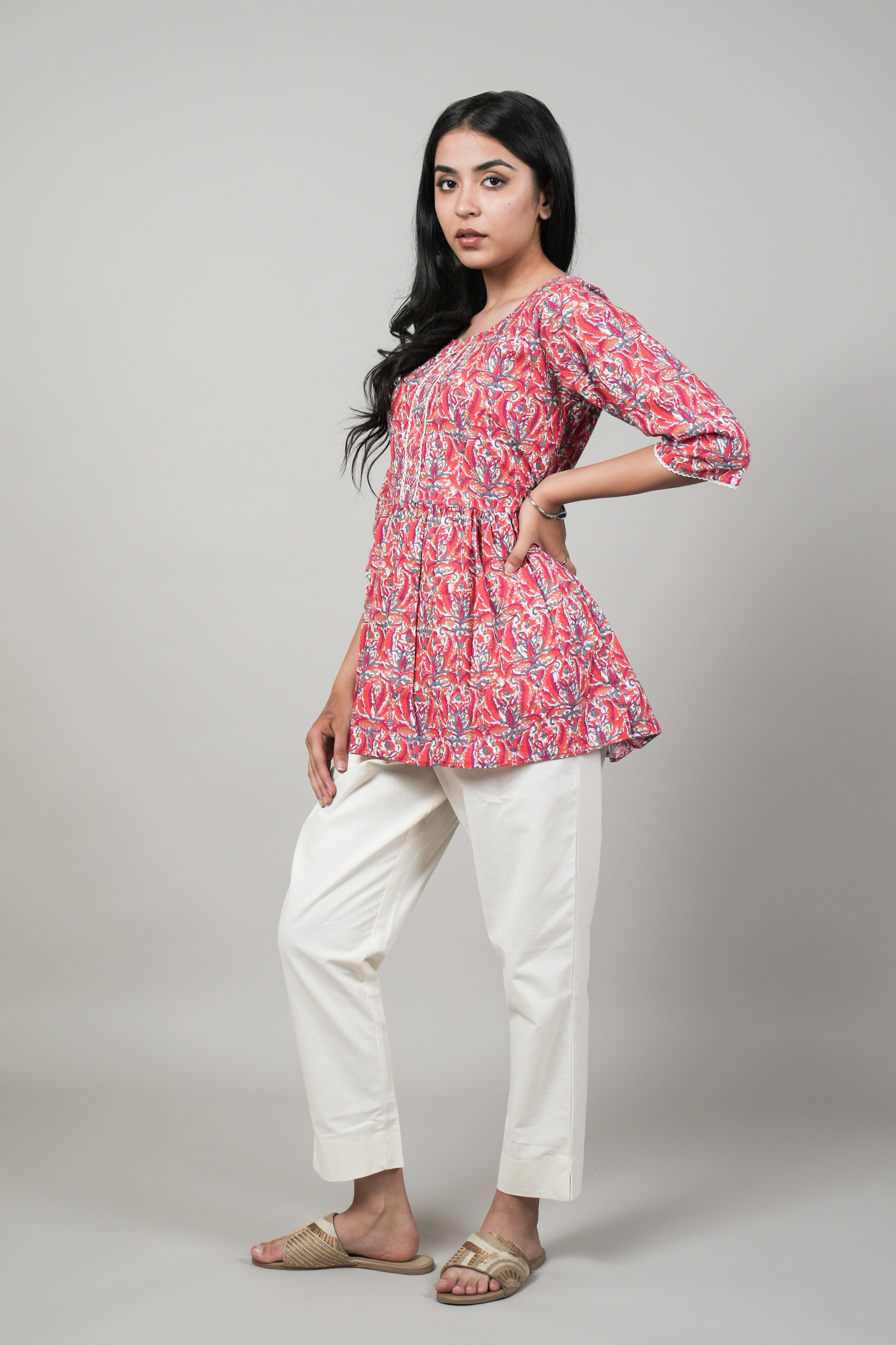 OJASWITA Orange Short Kurti