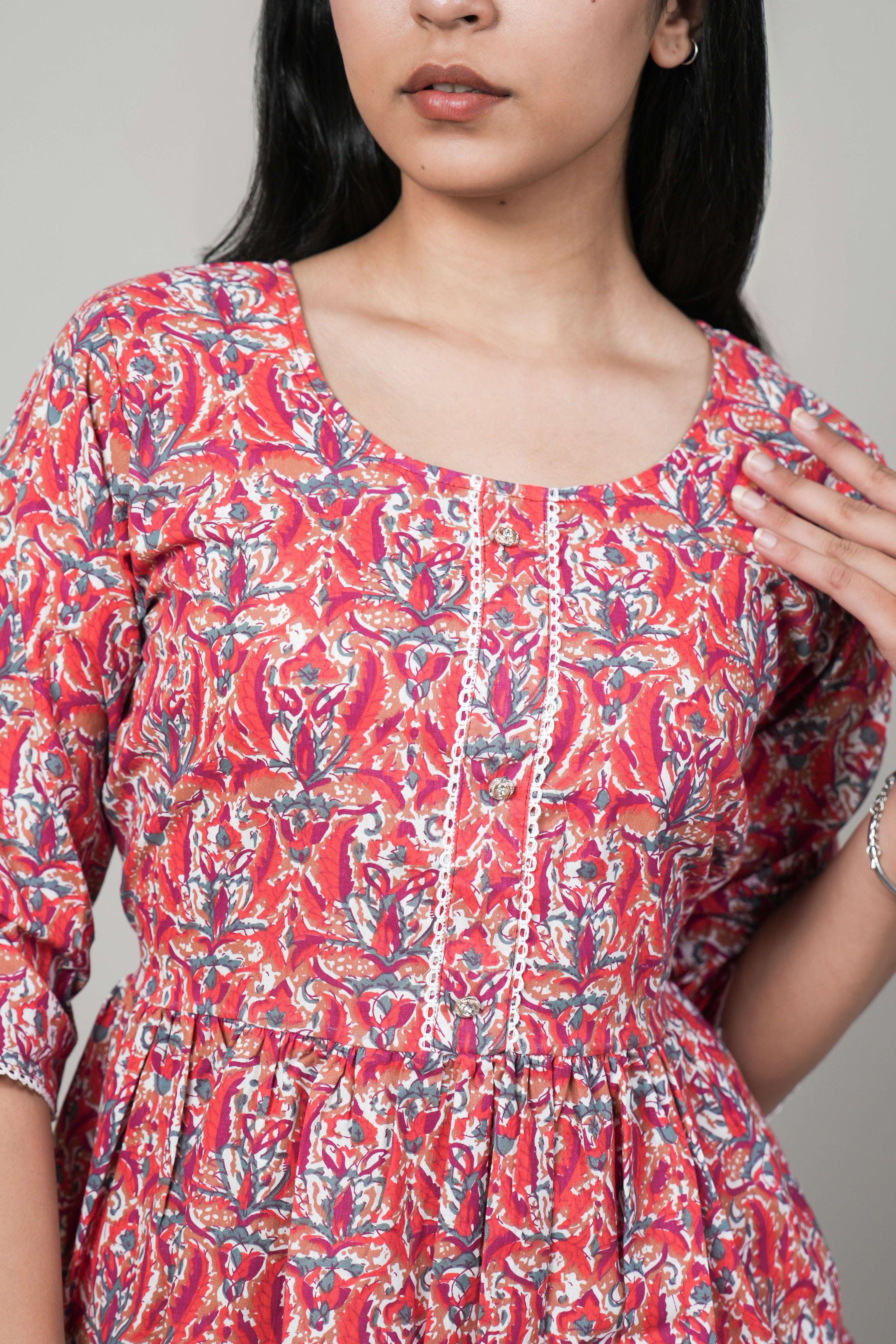 OJASWITA Orange Short Kurti