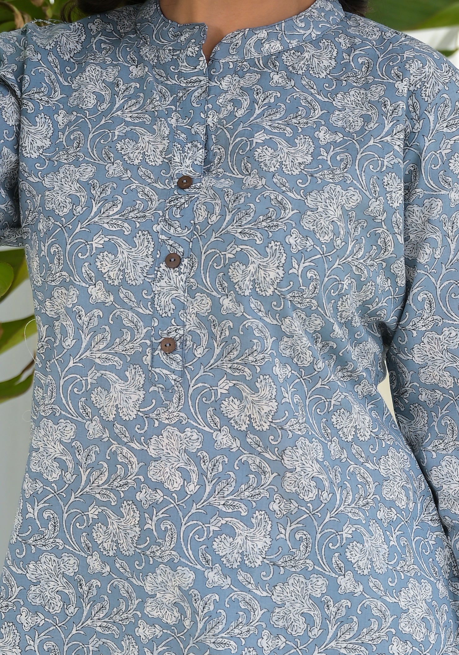 OJASWITA Blue Floral Print Co-rd Set