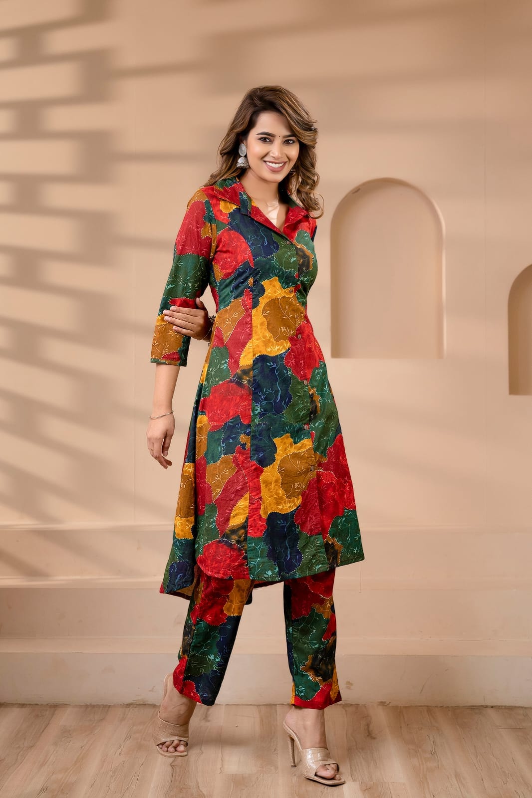 OJASWITA High Low Multi Coloured Kurti set