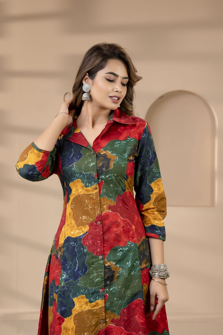OJASWITA High Low Multi Coloured Kurti set