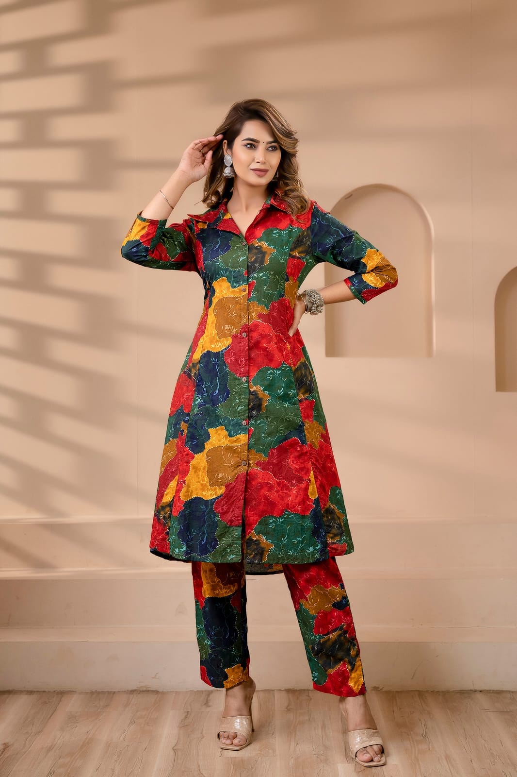 OJASWITA High Low Multi Coloured Kurti set