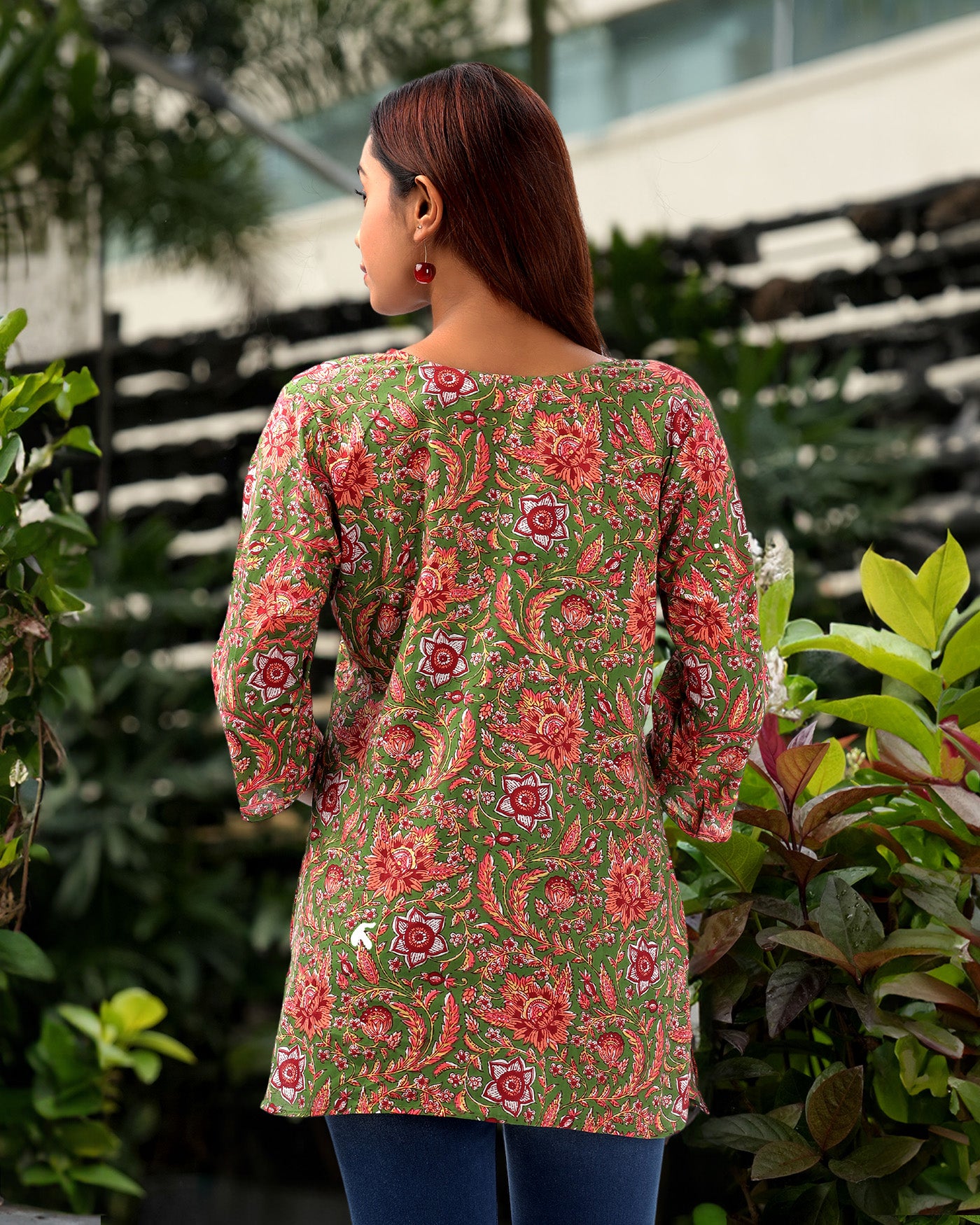 OJASWITA Green Short Kurti
