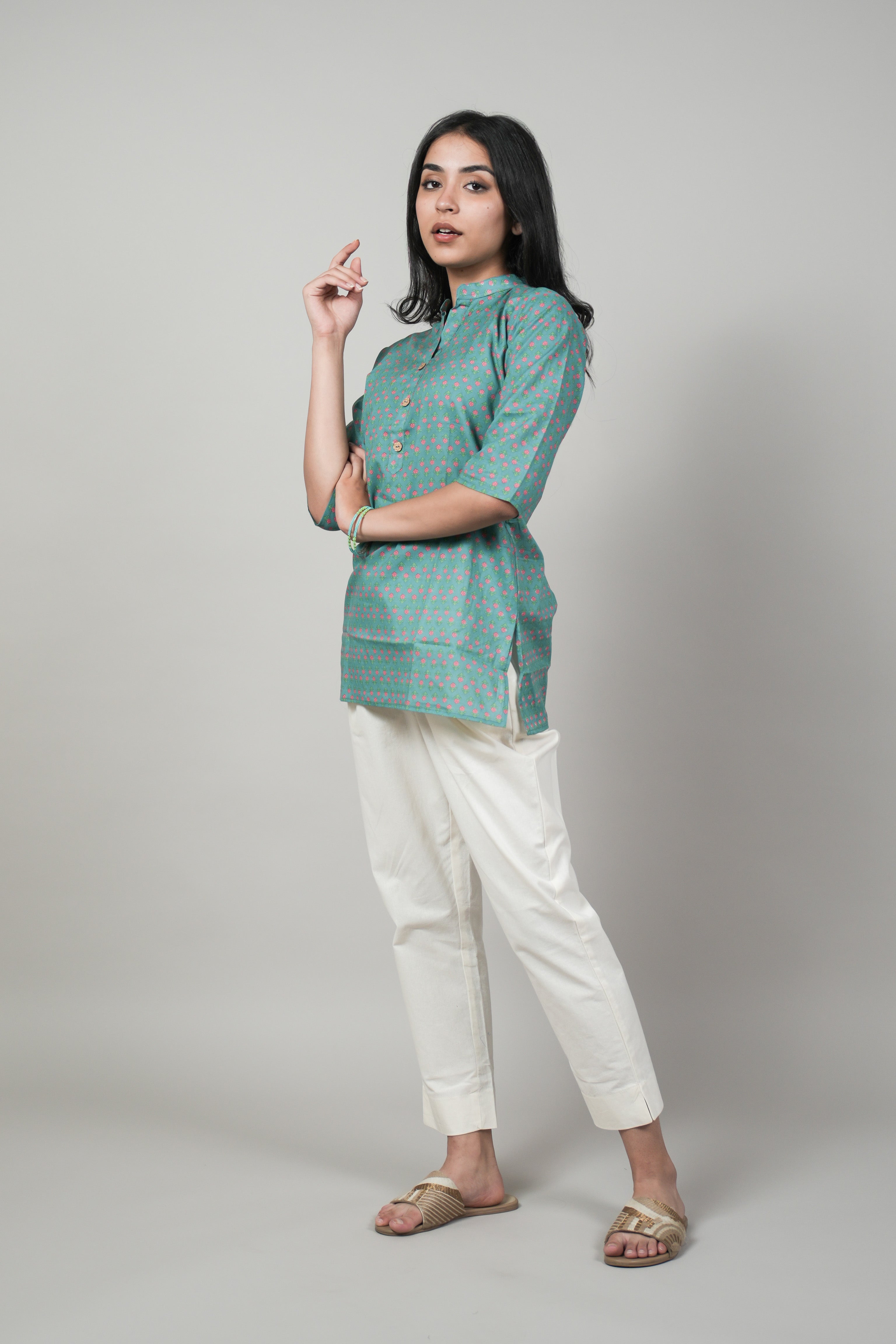 OJASWITA Green Short Kurti