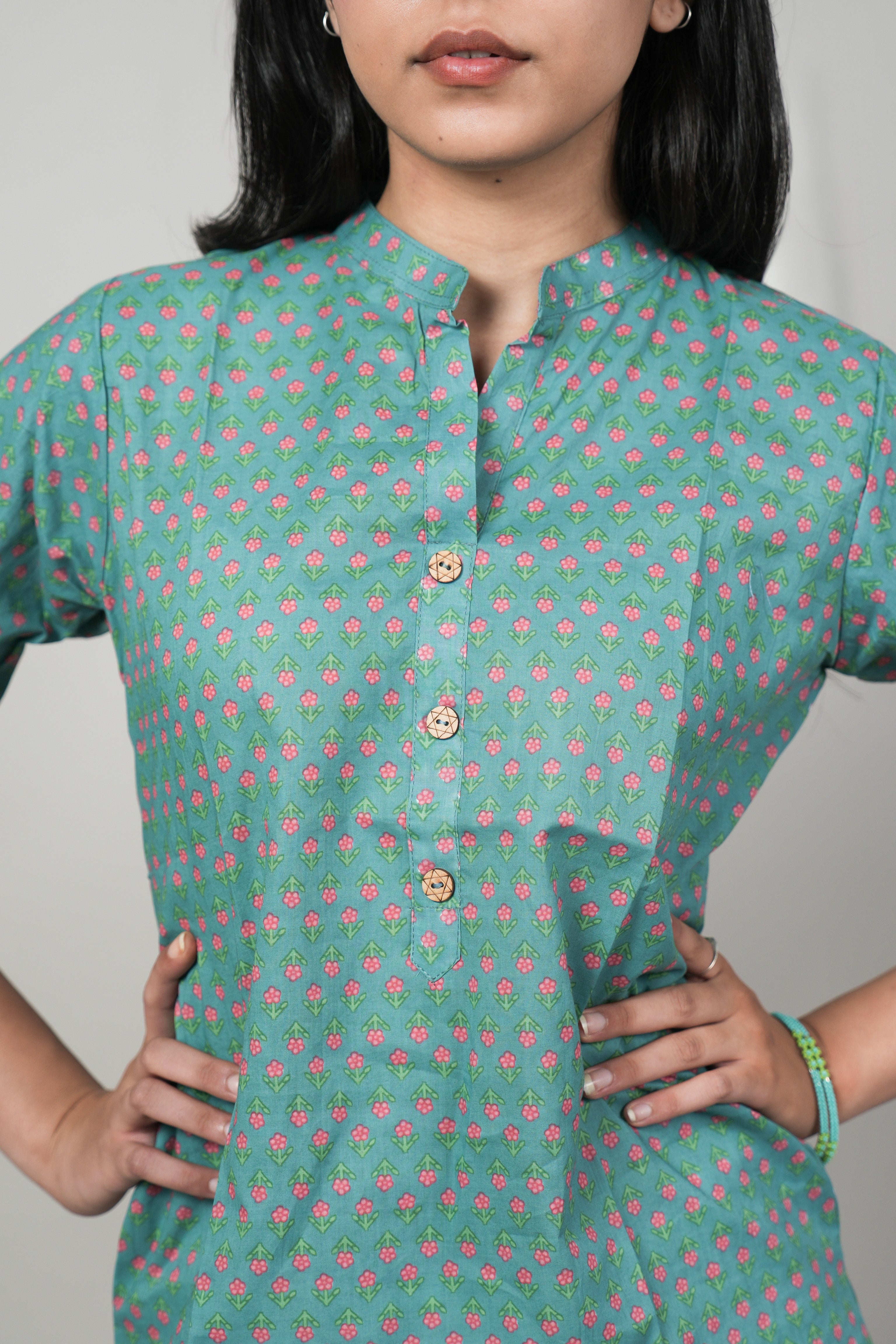 OJASWITA Green Short Kurti