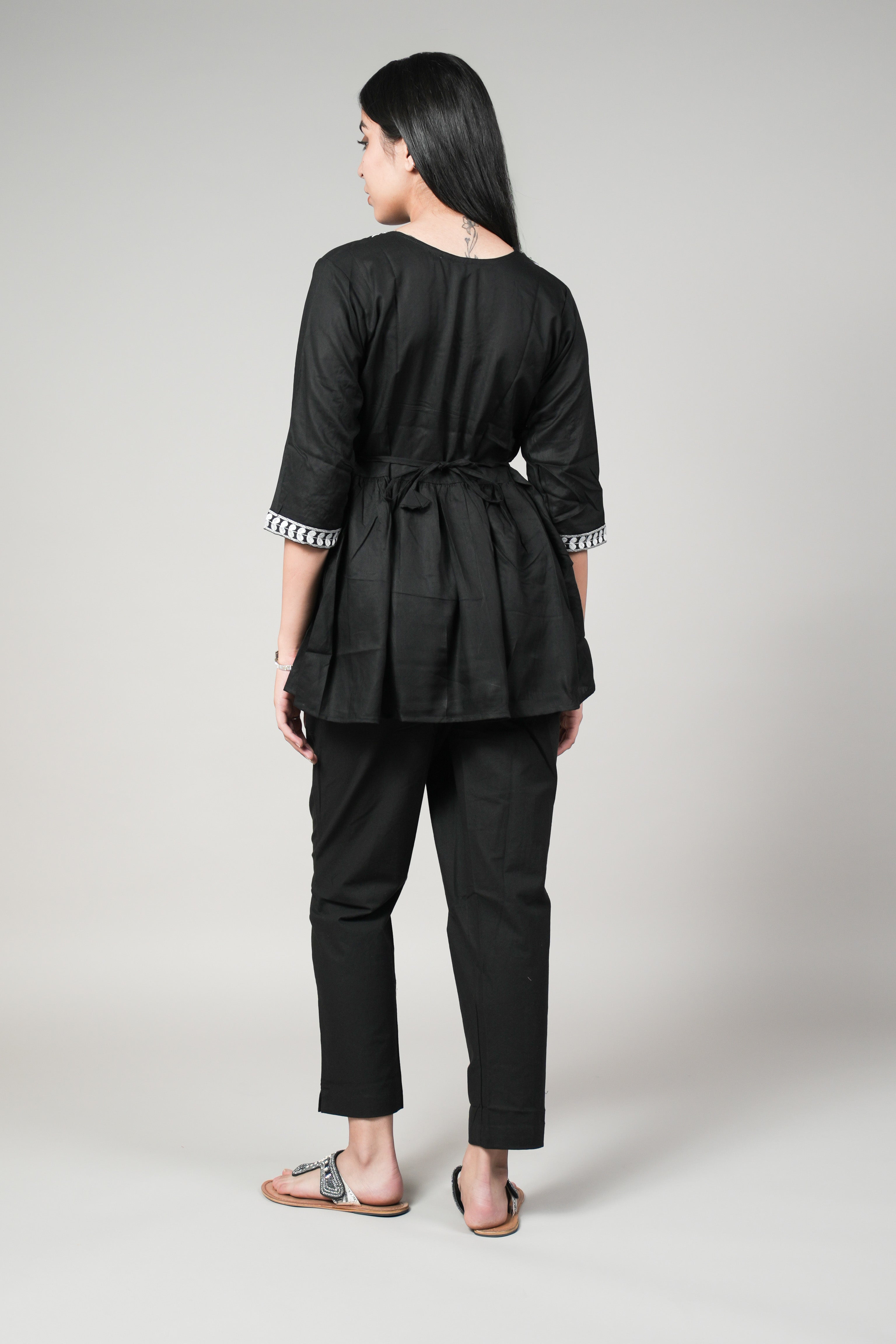 OJASWITA Black Short Kurti