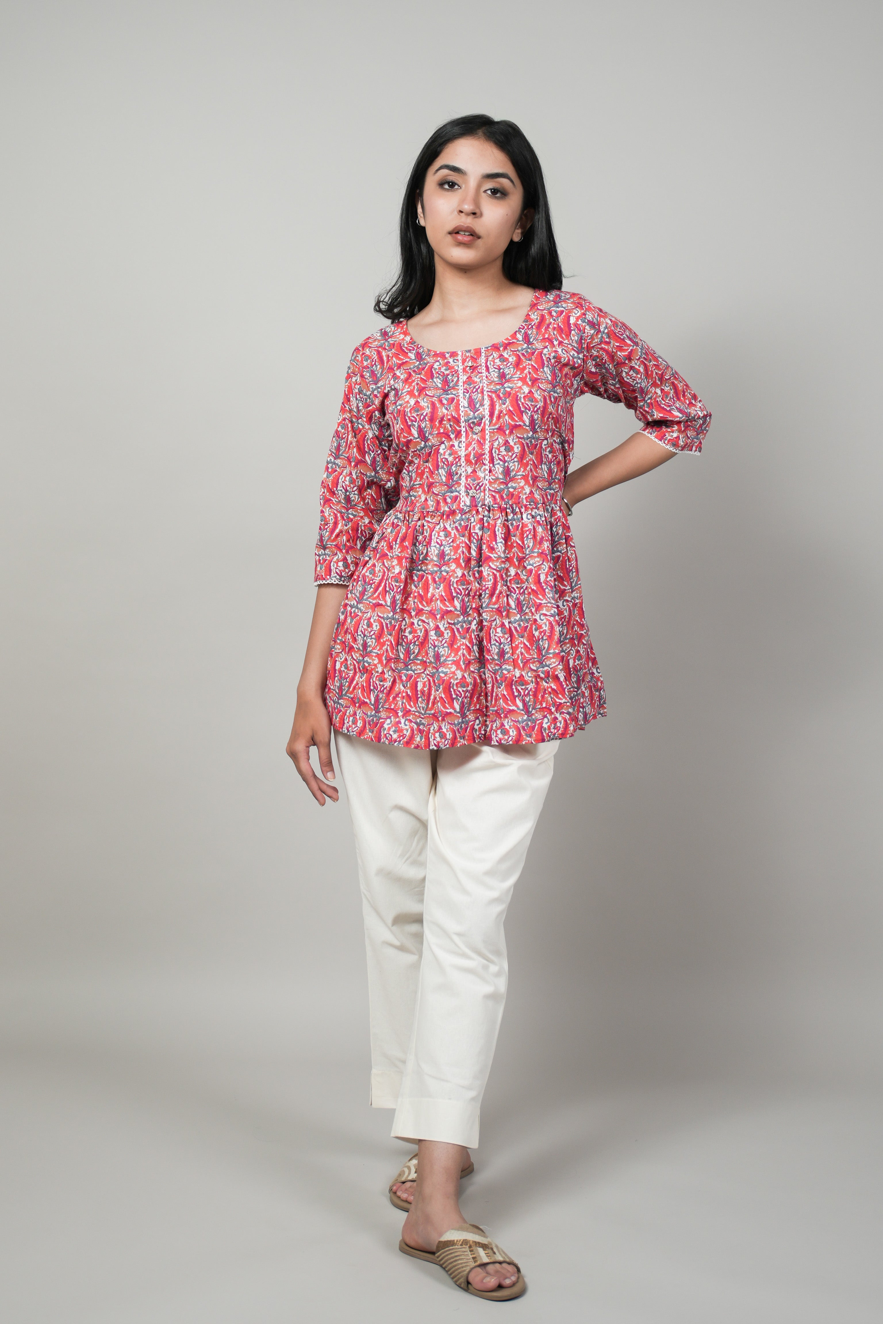 OJASWITA Orange Short Kurti