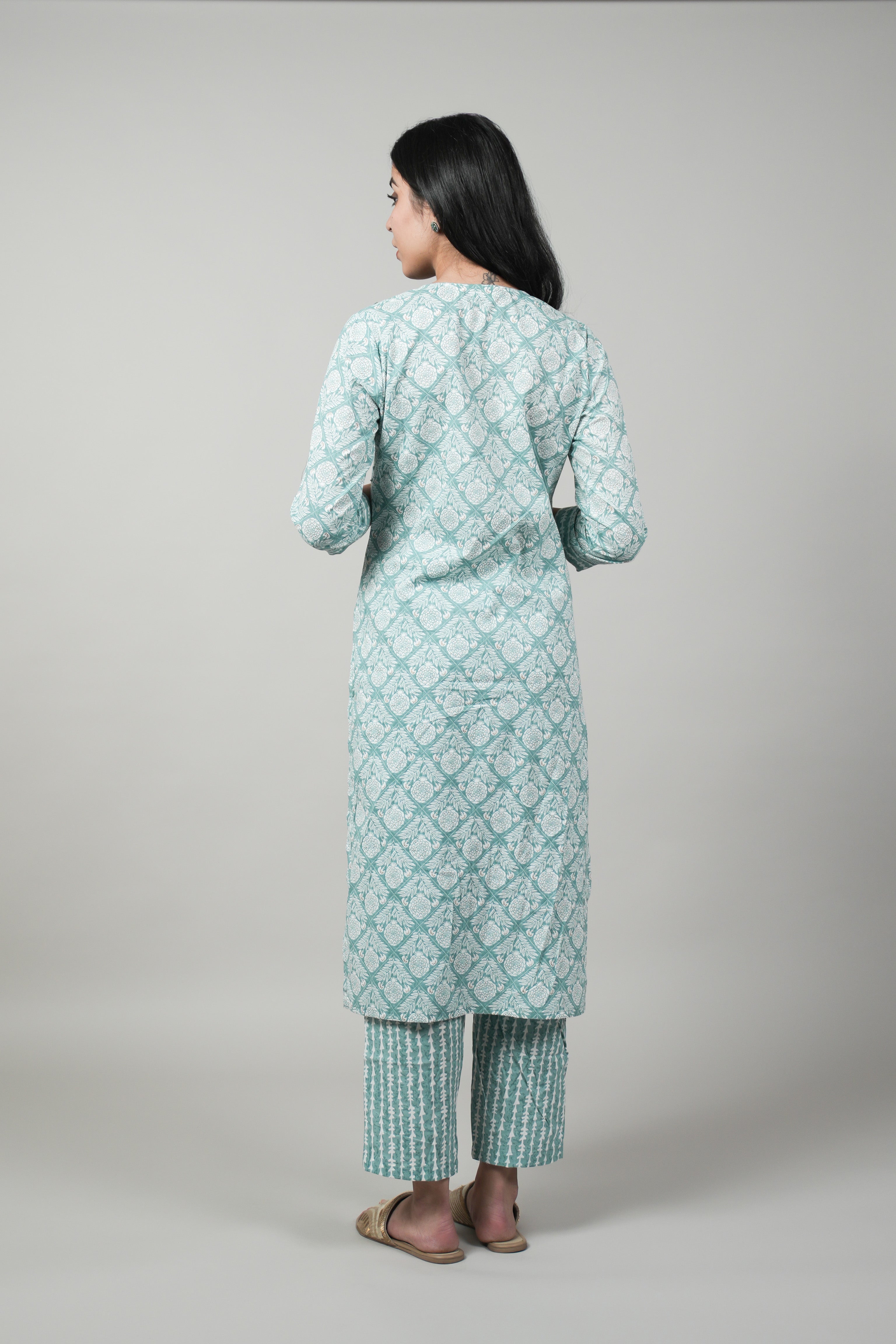 OJASWITA Mint Green Color Kurti Set