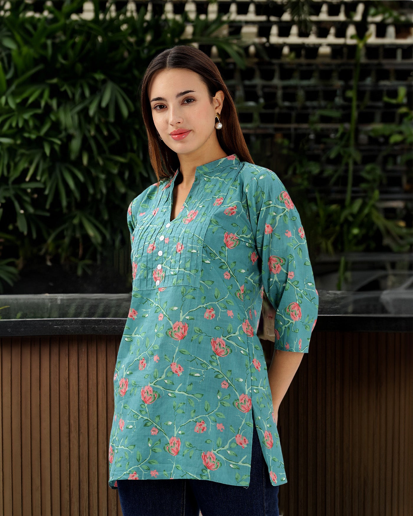 OJASWITA Green Short Kurti