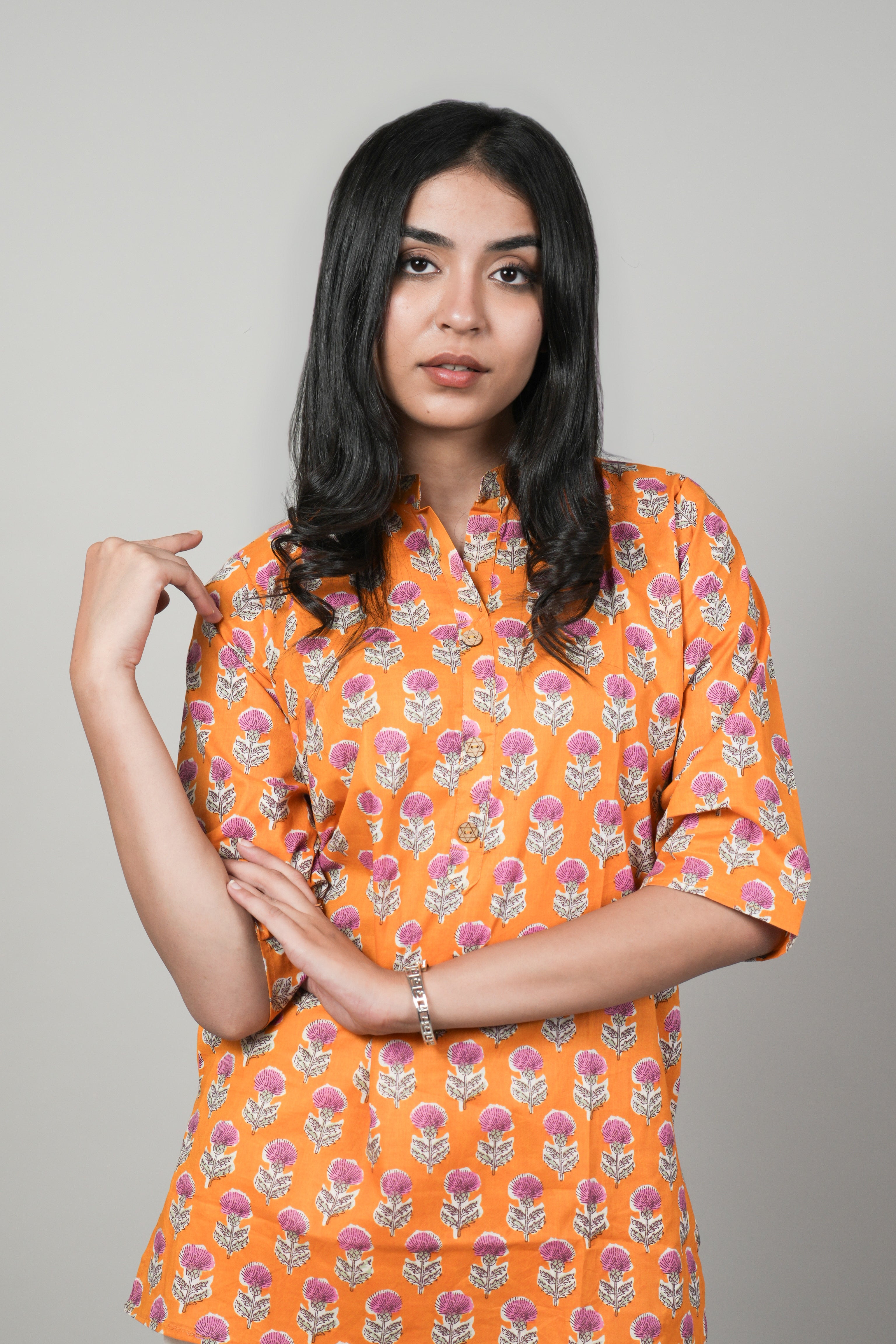 OJASWITA Yellow Short Kurti