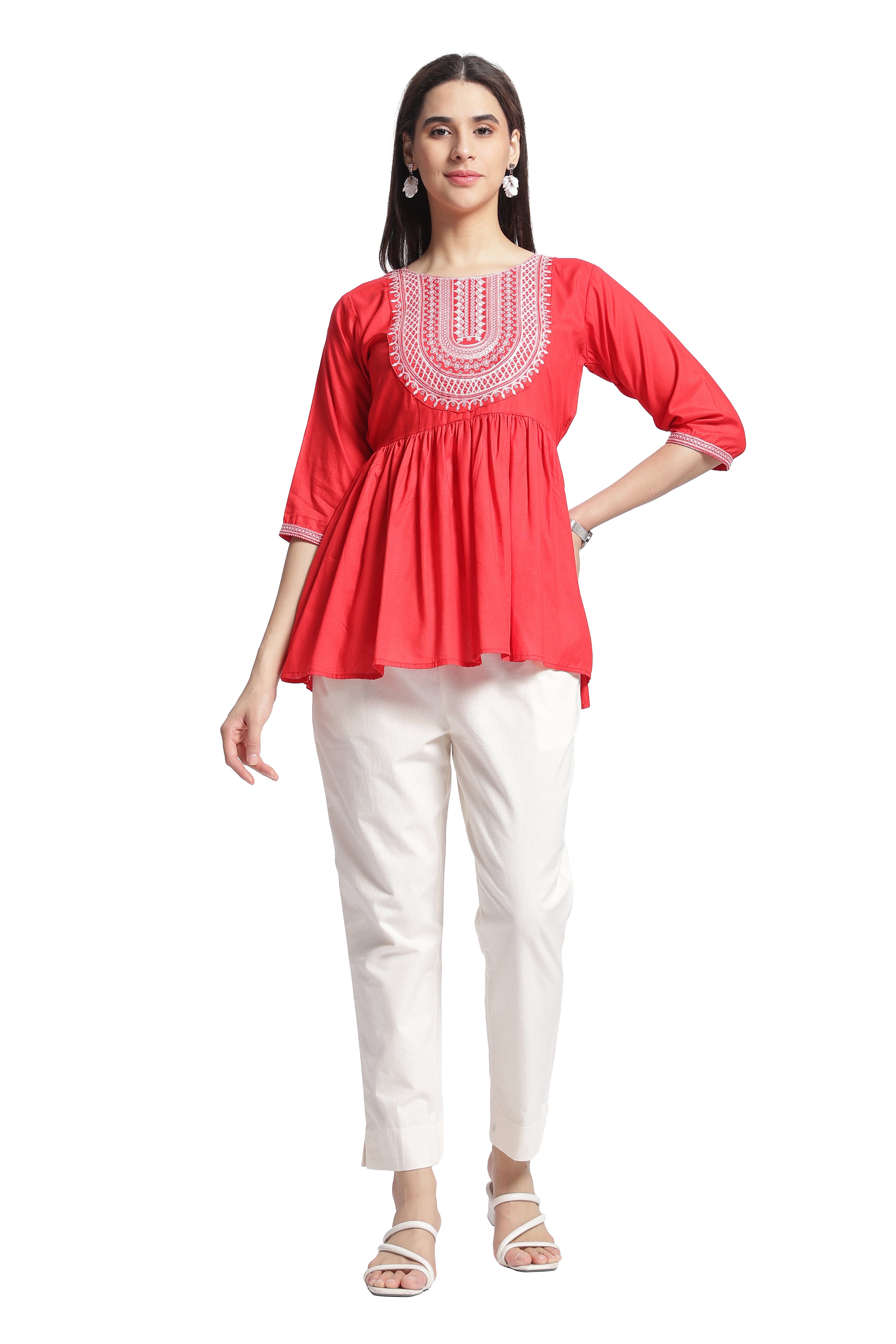 OJASWITA Red Short Kurti