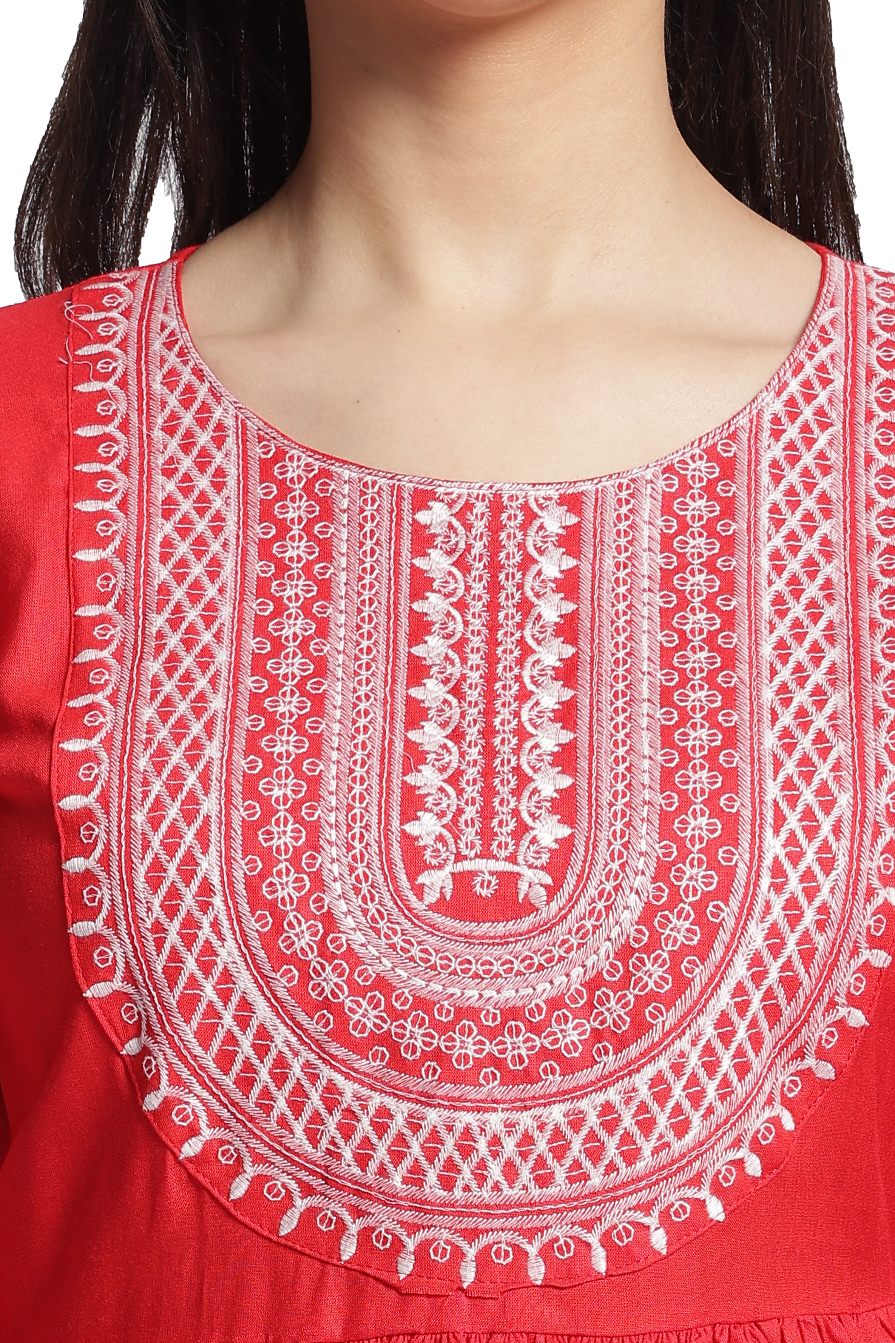 OJASWITA Red Short Kurti