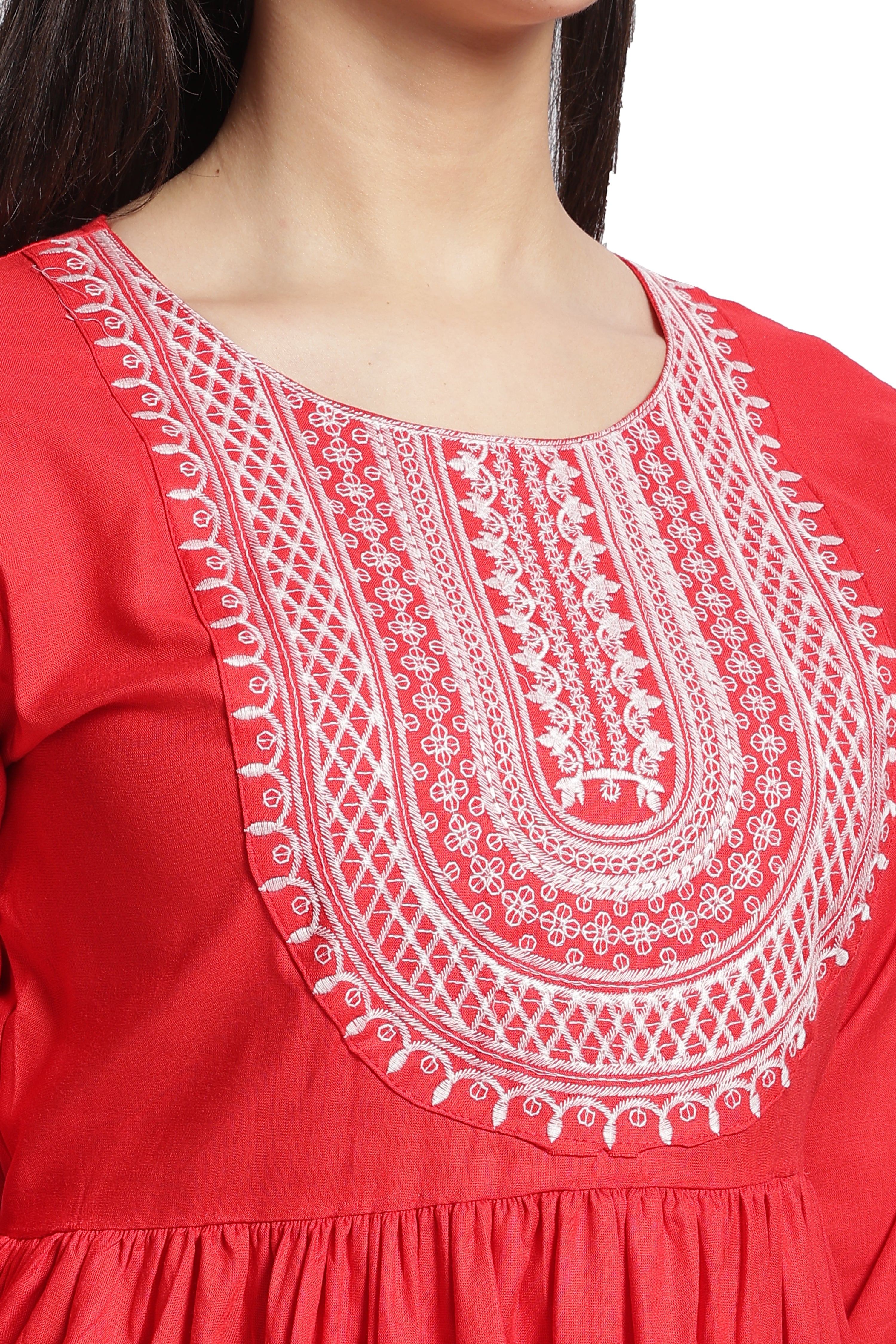 OJASWITA Red Short Kurti