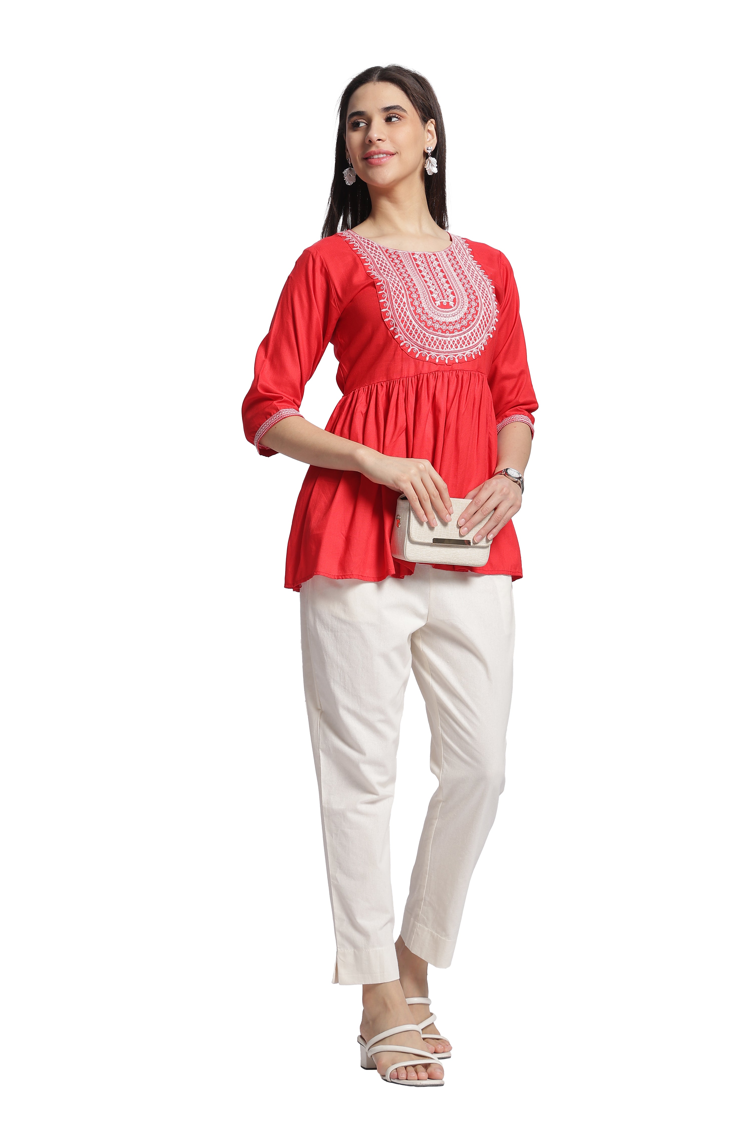 OJASWITA Red Short Kurti