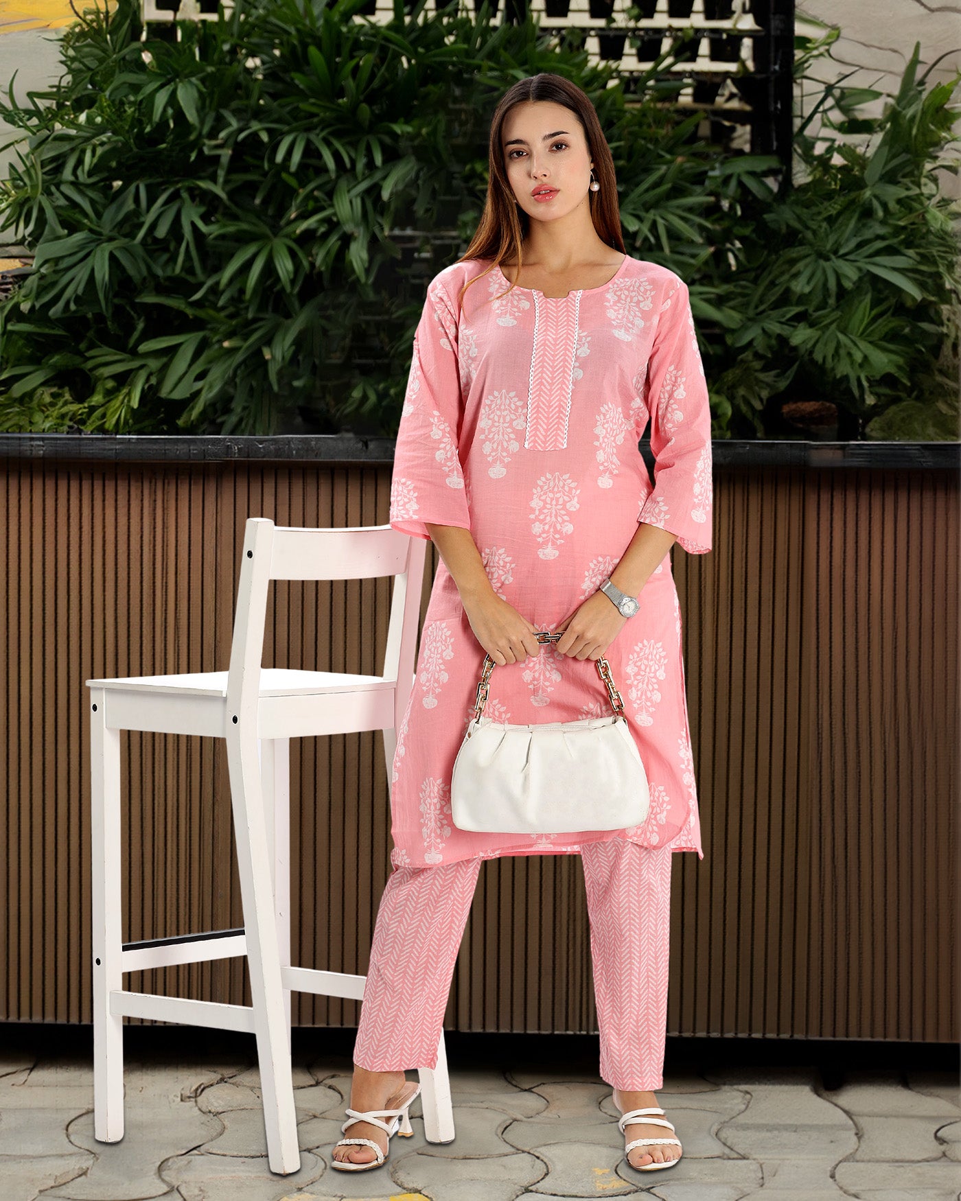 OJASWITA Peach Kurti Set