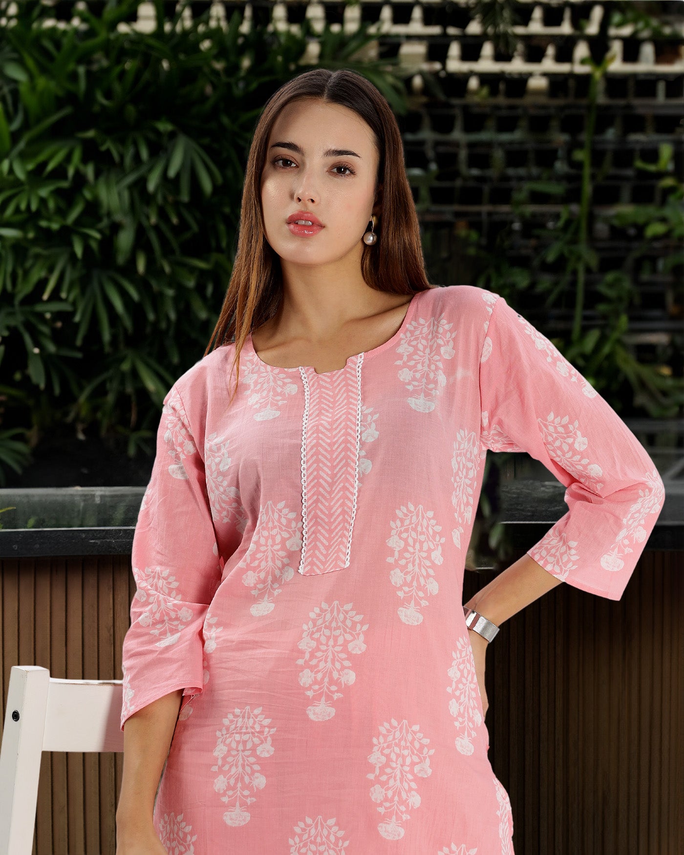 OJASWITA Peach Kurti Set