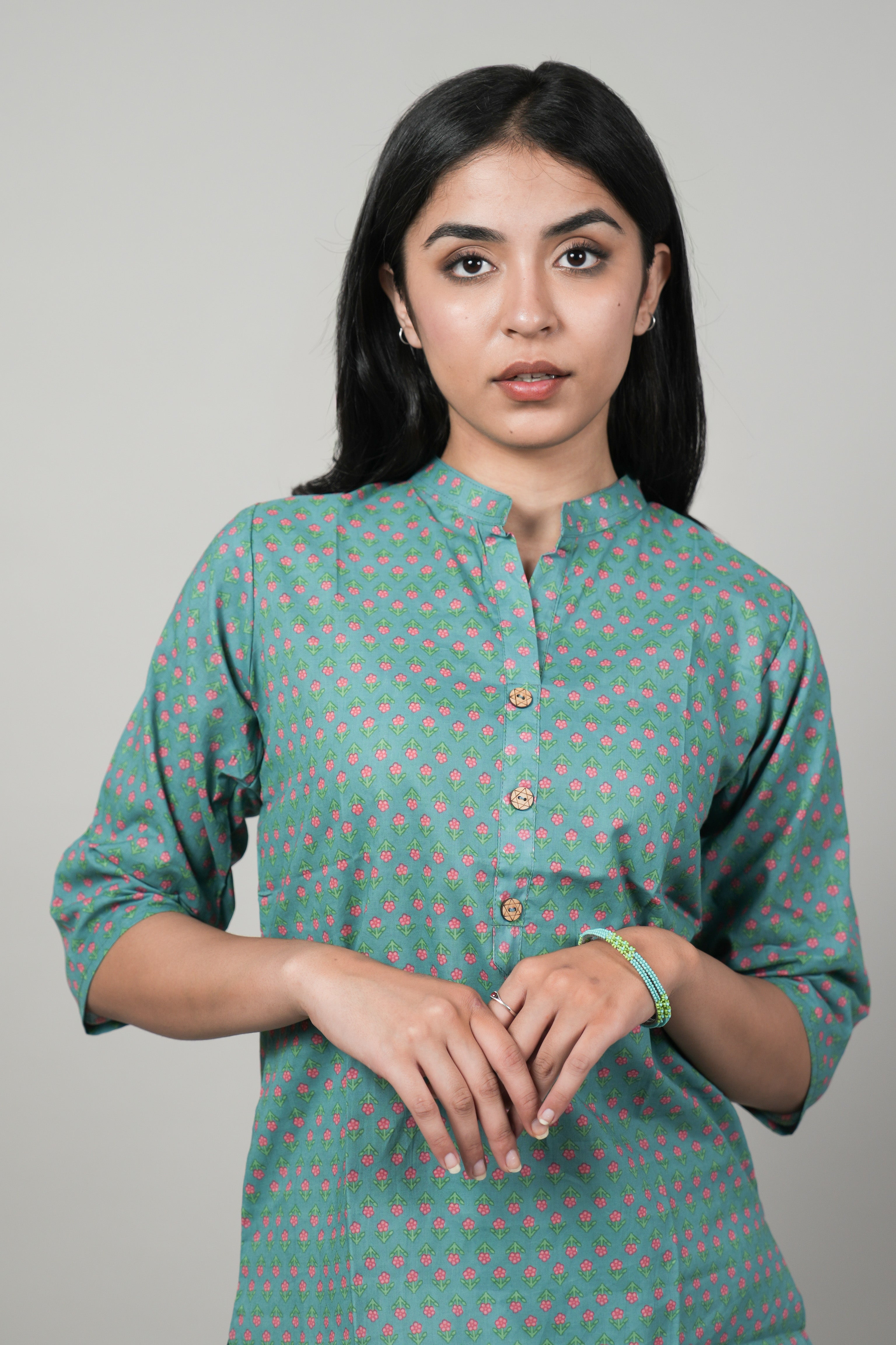 OJASWITA Green Short Kurti