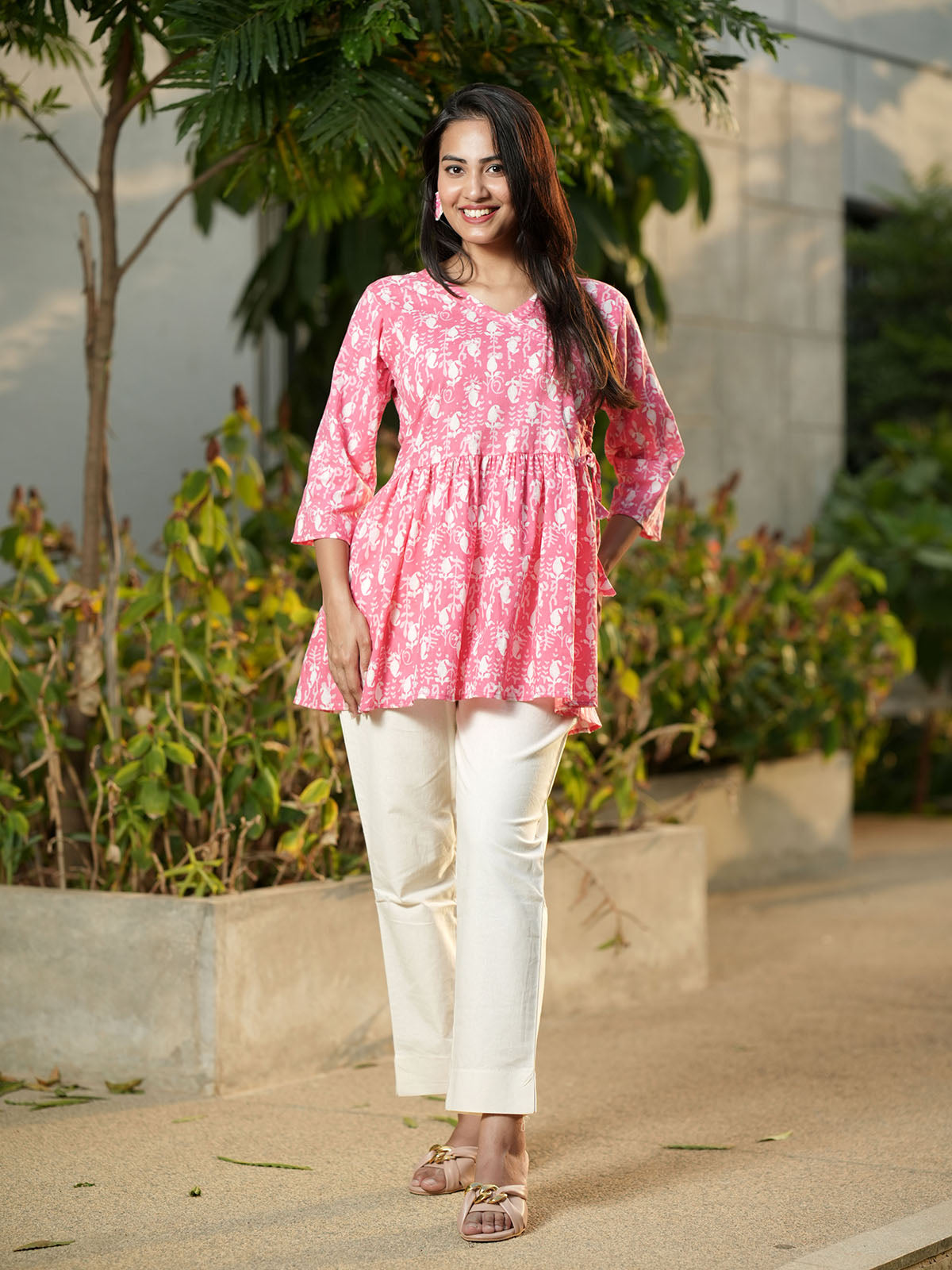 OJASWITA Pink Short Kurti