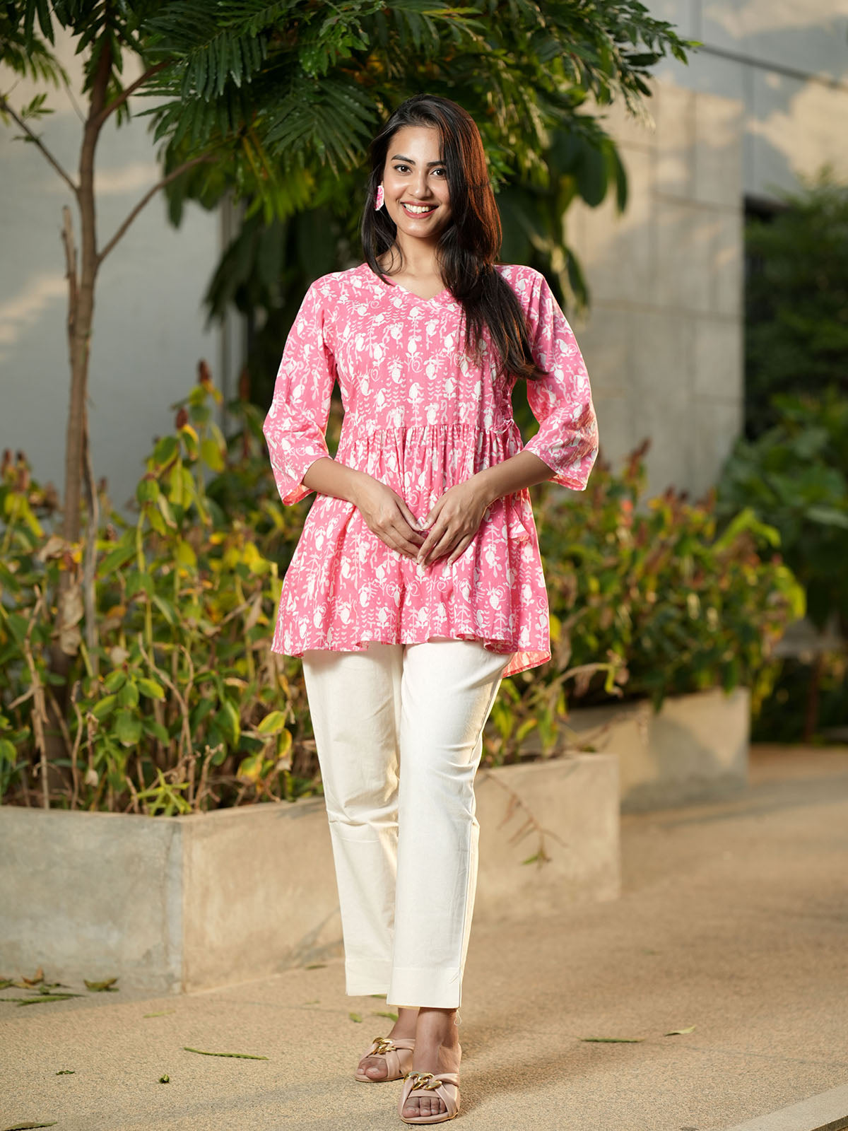 OJASWITA Pink Short Kurti