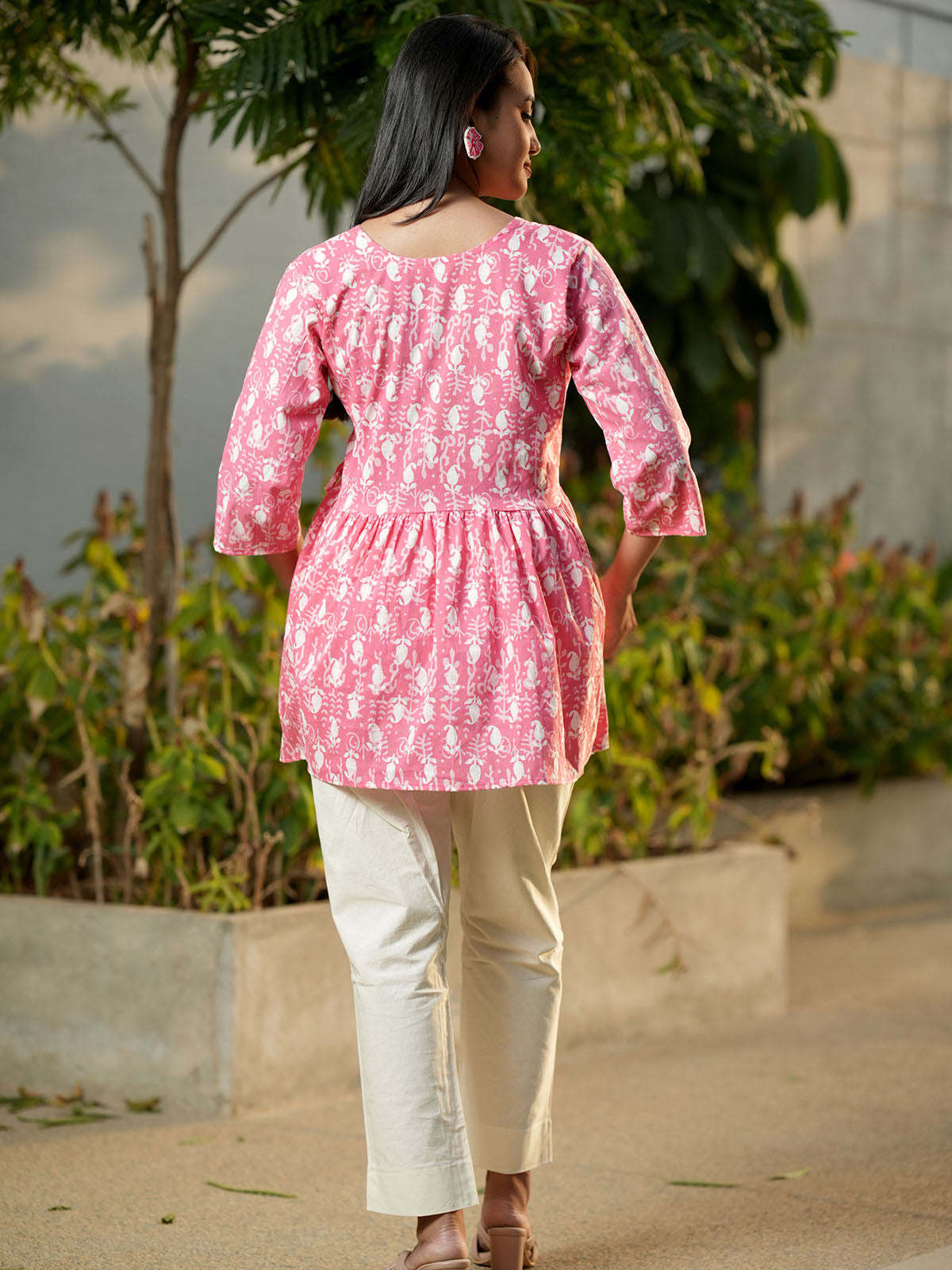 OJASWITA Pink Short Kurti