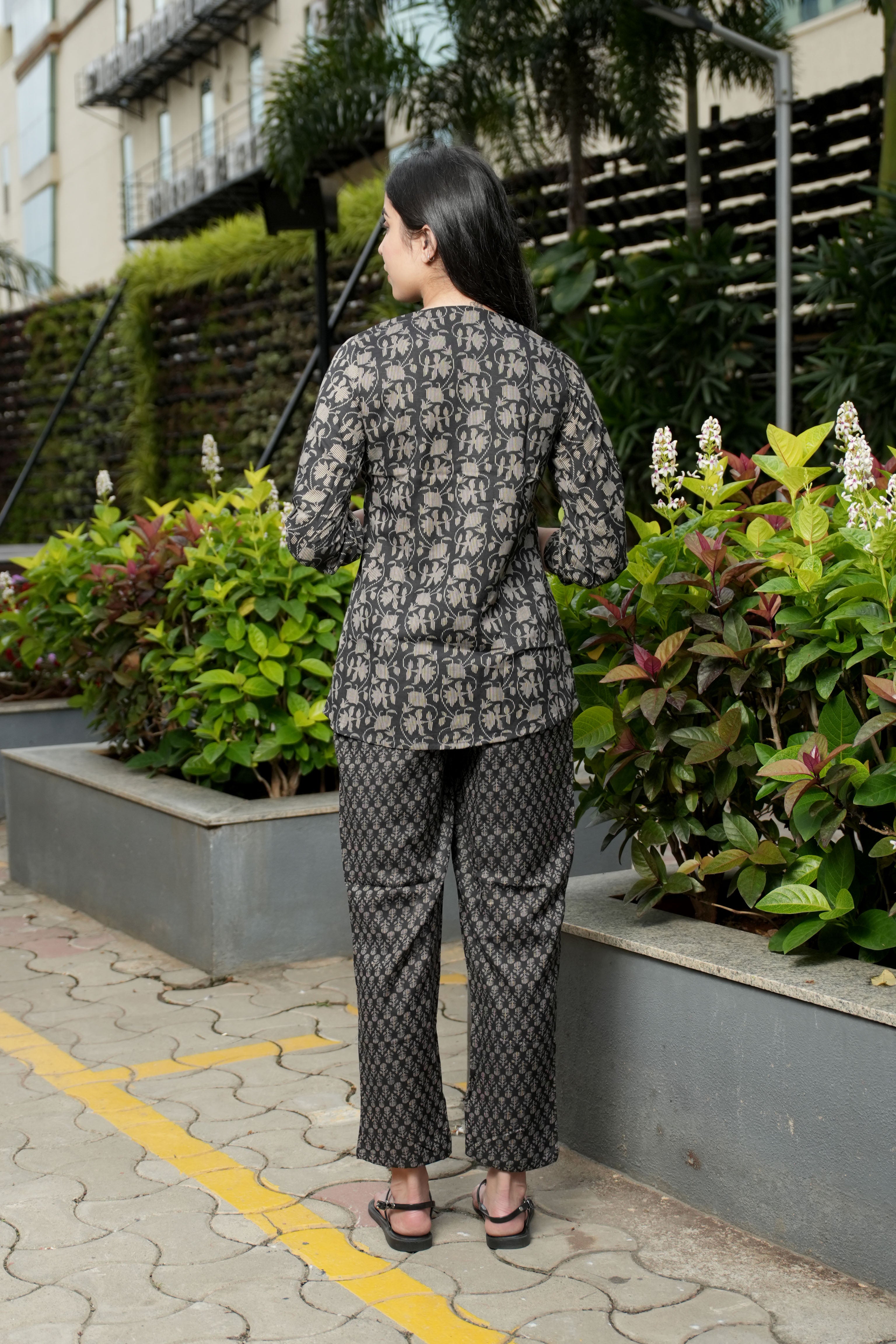 OJASWITA Black Printed Co-rd set