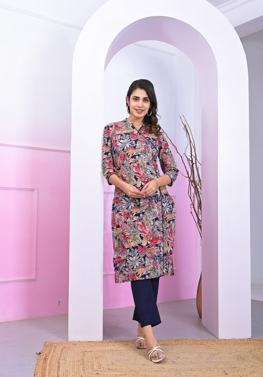 OJASWITA Angrakha Multicolor Kurti Set