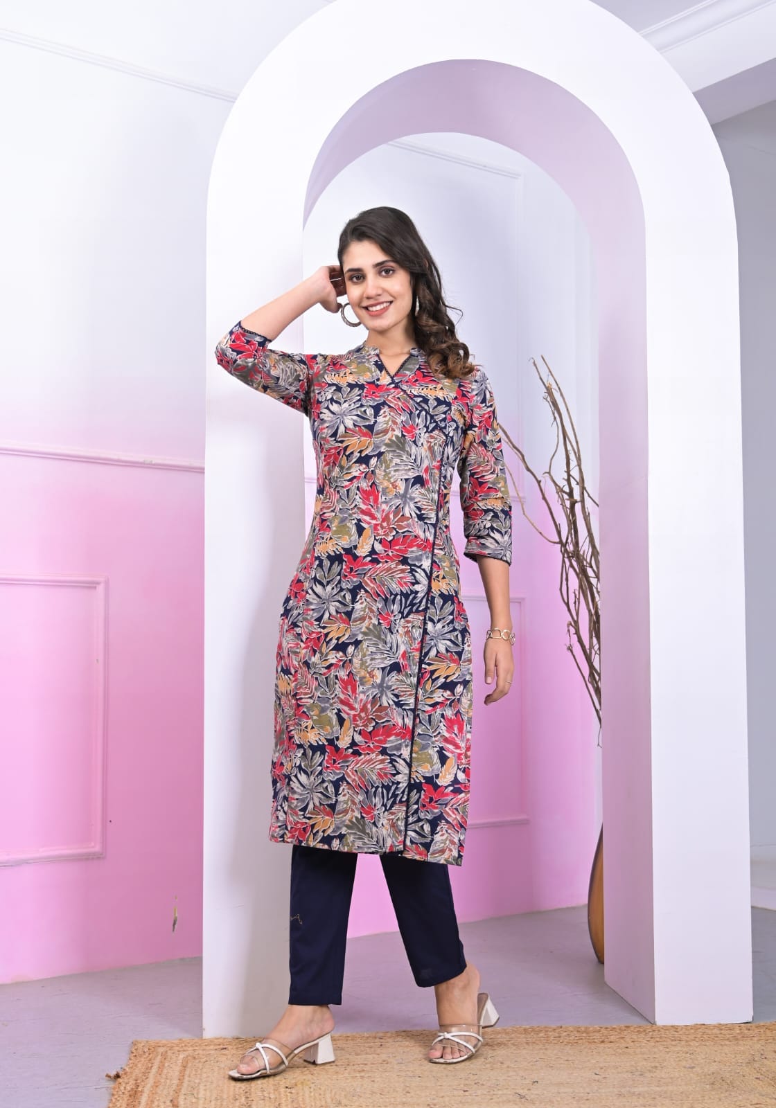 OJASWITA Angrakha Multicolor Kurti Set