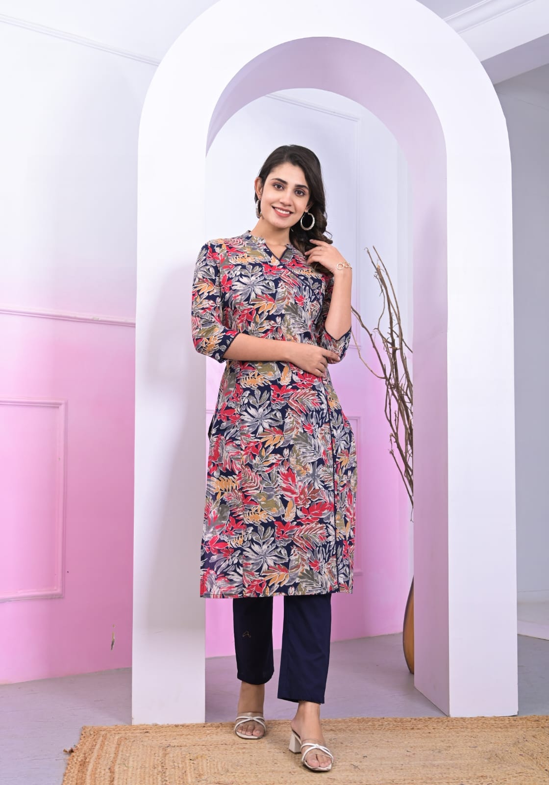 OJASWITA Angrakha Multicolor Kurti Set