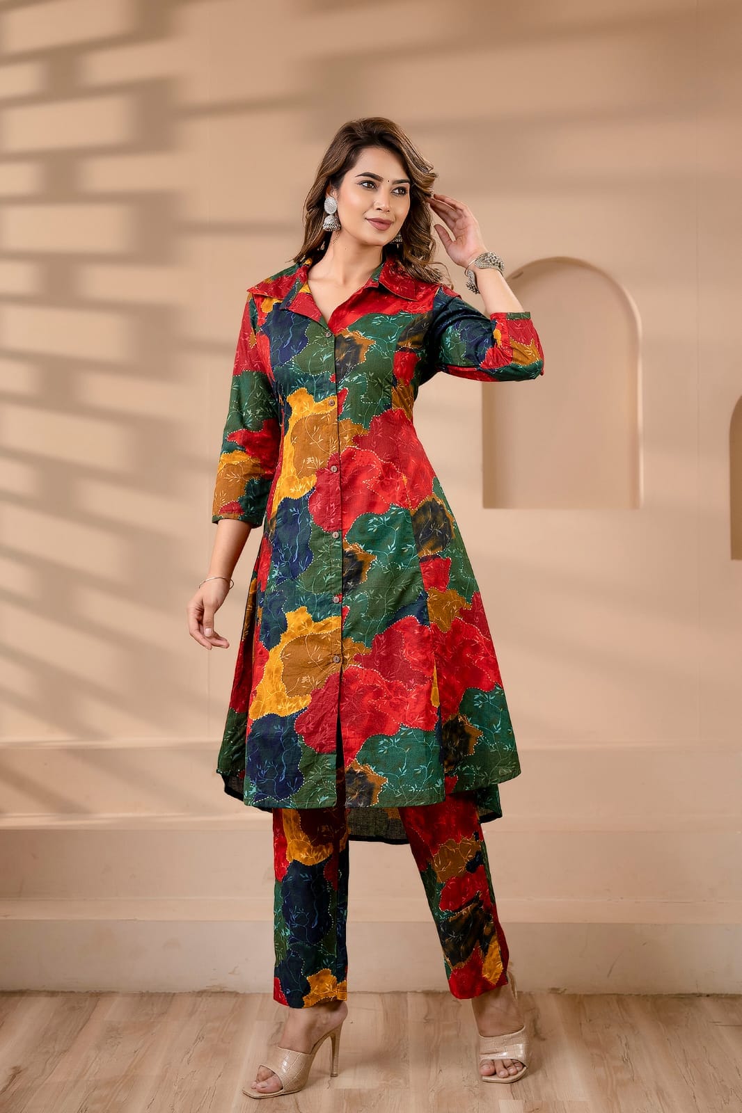 OJASWITA High Low Multi Coloured Kurti set