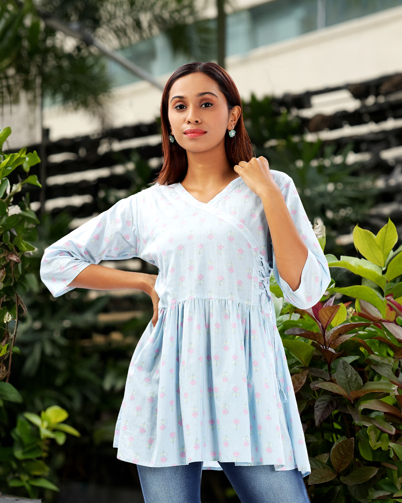 OJASWITA Mint Green Short Kurti